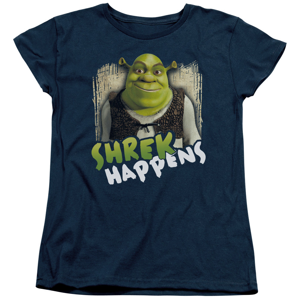Shrek - Happens - Short Sleeve Womens Tee - Navy T-shirt