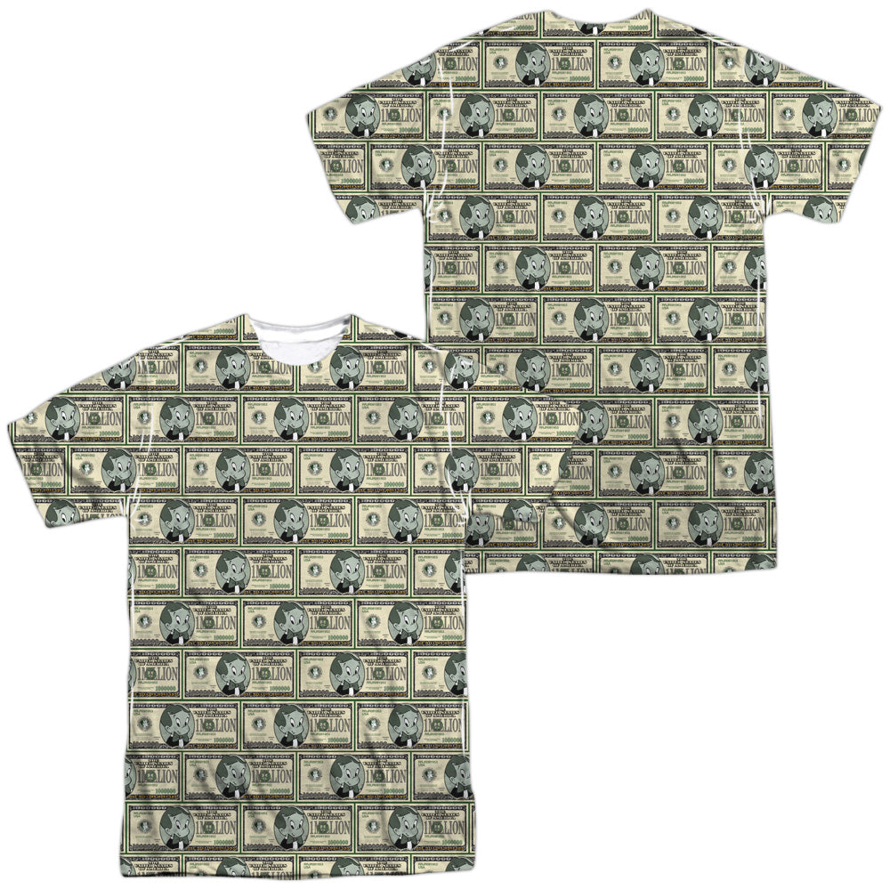 Richie Rich - Millions (Front/back Print) - Short Sleeve Adult Poly Crew - White T-shirt