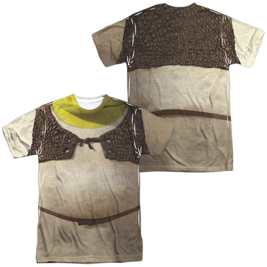 Shrek - Costume (Front/back Print) - Short Sleeve Adult Poly Crew - White T-shirt
