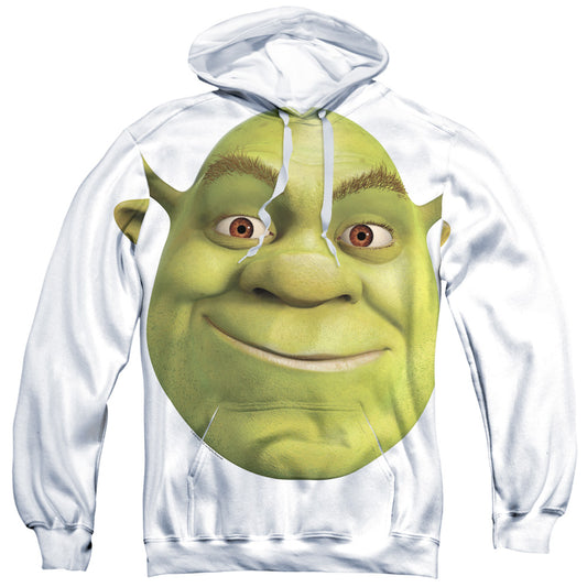 Shrek - Head - Adult Poly Pullover Hoodie - White