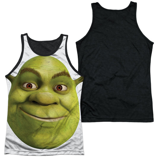 Shrek - Head - Adult Poly Tank Top Black Back - White