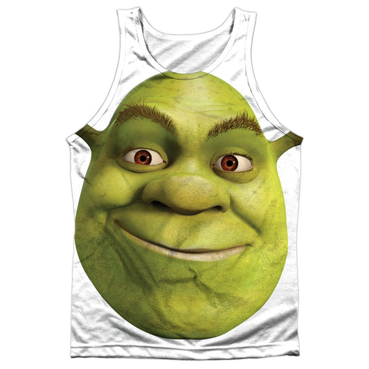 Shrek - Head - Adult 100% Poly Tank Top - White