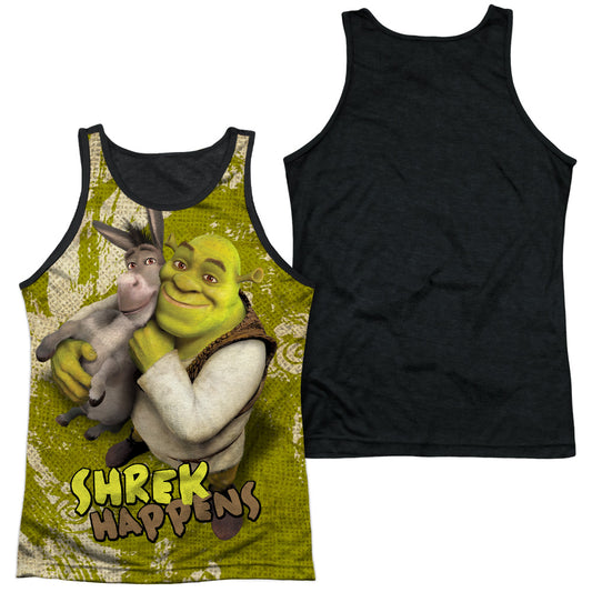 Shrek - Best Friends - Adult Poly Tank Top Black Back - White