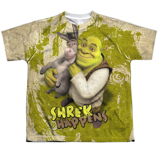 Shrek - Best Friends - Short Sleeve Youth Poly Crew - White T-shirt
