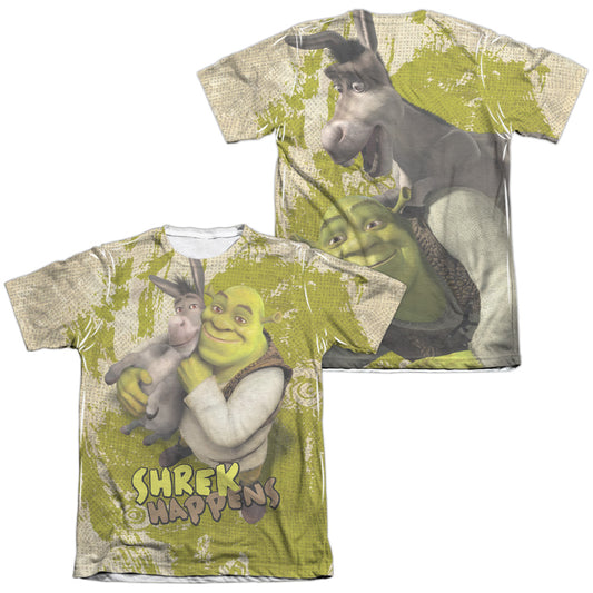 Shrek - Best Friends (Front/back Print) - Adult Poly/cotton Short Sleeve Tee - White T-shirt
