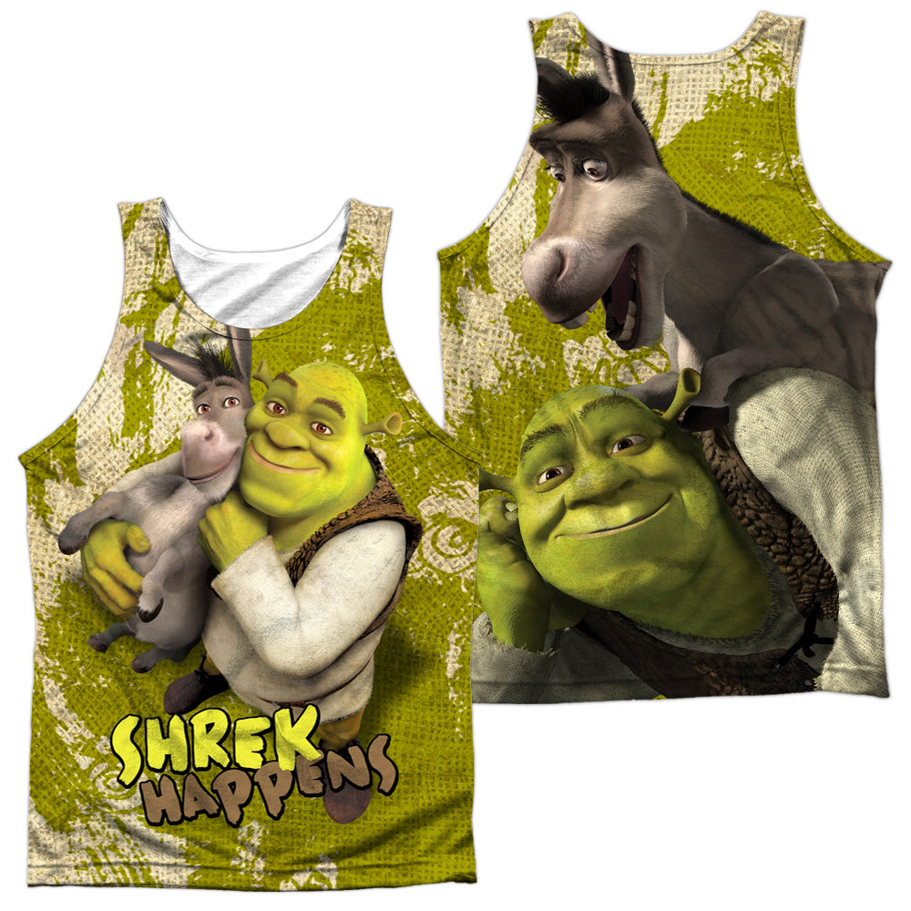 Shrek - Best Friends (Front/back Print) - Adult 100% Poly Tank Top - White