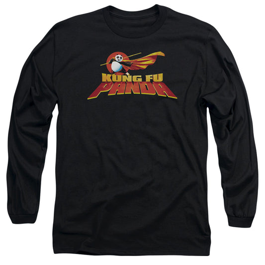 Kung Fu Panda - Logo - Long Sleeve Adult 18/1 - Black T-shirt