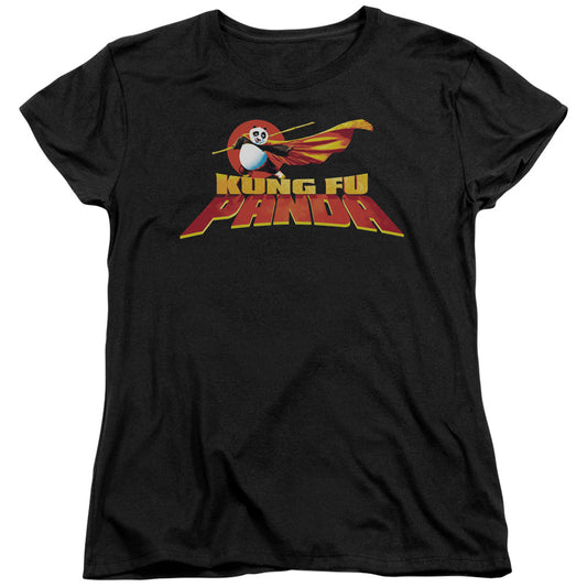Kung Fu Panda - Logo - Short Sleeve Womens Tee - Black T-shirt