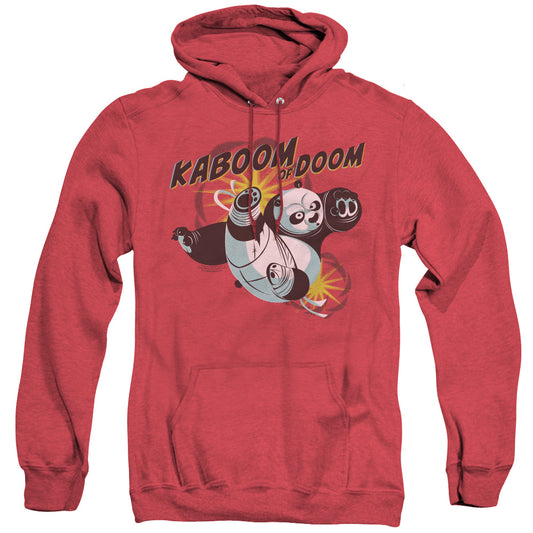 Kung Fu Panda - Kaboom Of Doom - Adult Heather Hoodie - Red