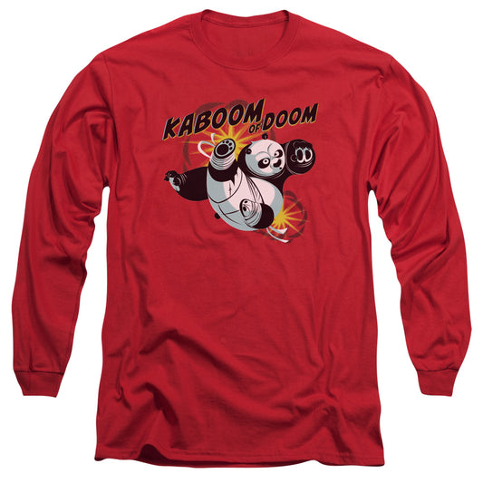 Kung Fu Panda - Kaboom Of Doom - Long Sleeve Adult 18/1 - Red T-shirt