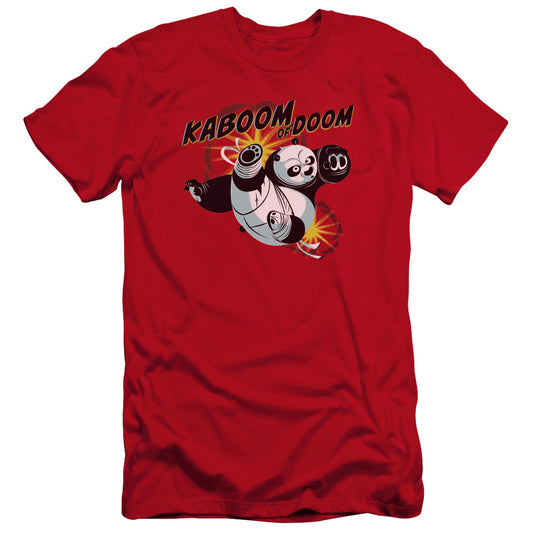 Kung Fu Panda - Kaboom Of Doom-premuim Canvas Adult Slim Fit 30/1 - Red