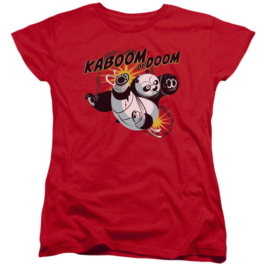 Kung Fu Panda - Kaboom Of Doom - Short Sleeve Womens Tee - Red T-shirt