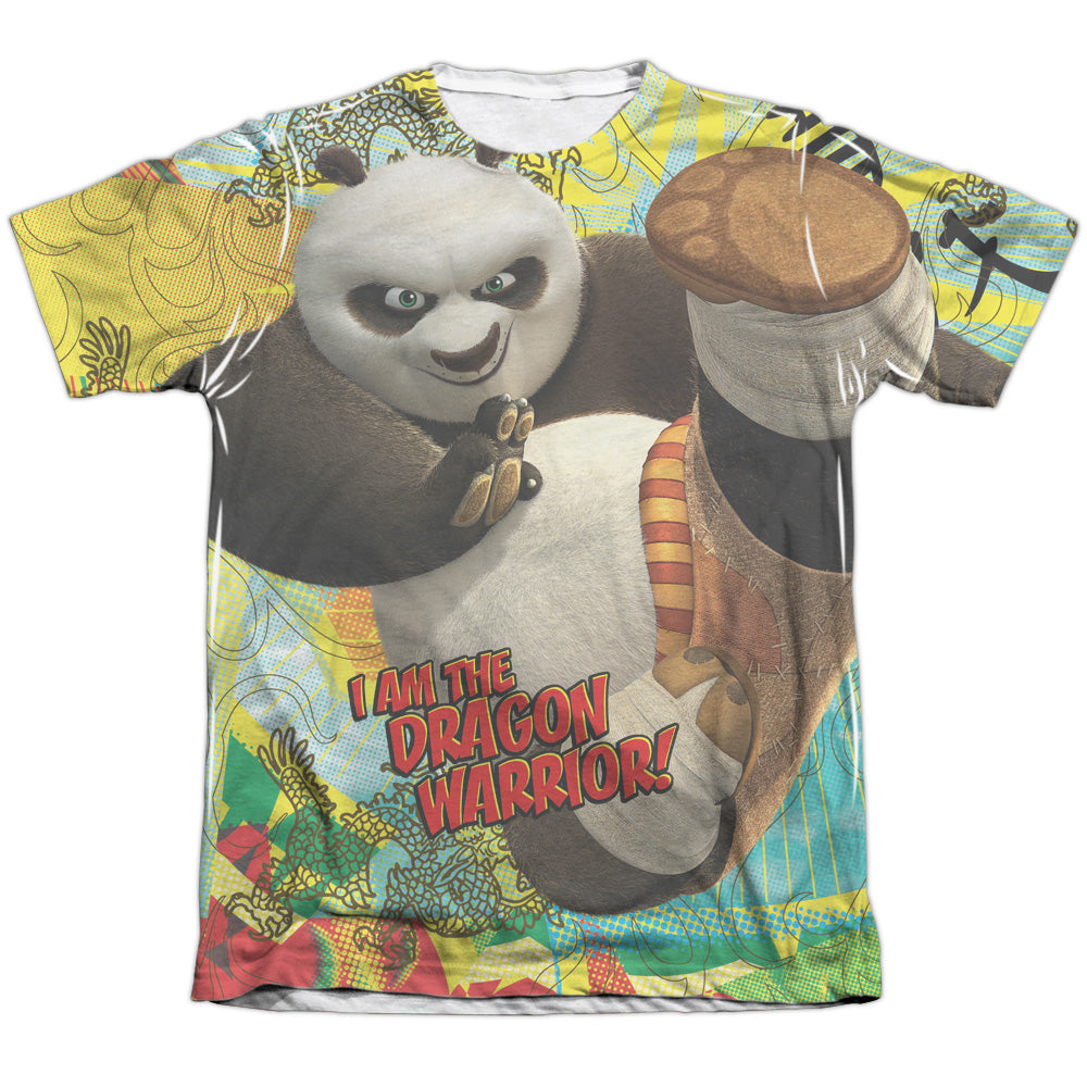 Kung Fu Panda - Dragon Warrior - Adult Poly/cotton Short Sleeve Tee - White T-shirt