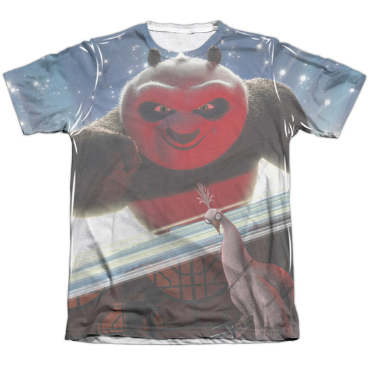 Kung Fu Panda - Epic Jumping - Adult Poly/cotton Short Sleeve Tee - White T-shirt