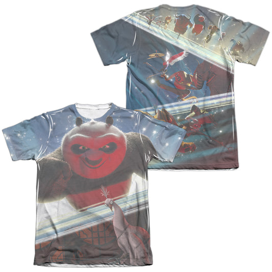 Kung Fu Panda - Epic Jumping (Front/back Print) - Adult Poly/cotton Short Sleeve Tee - White T-shirt