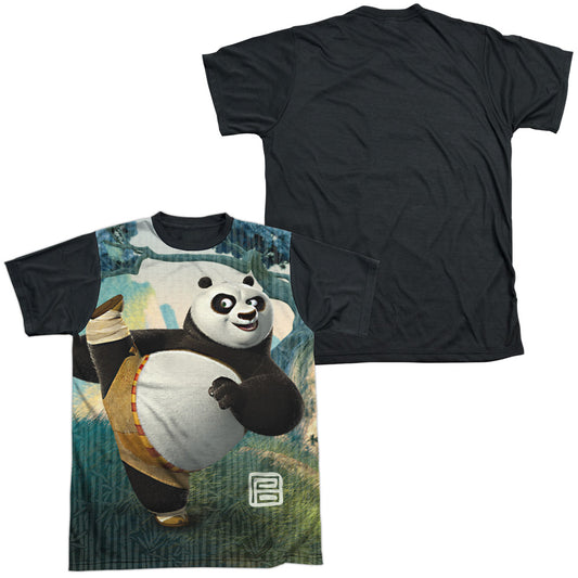 Kung Fu Panda - Training - Short Sleeve Adult White Front Black Back   - White T-shirt