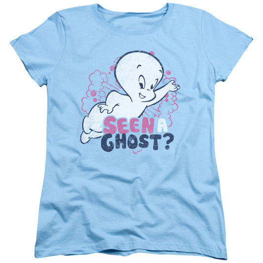 Casper - Seen A Ghost - Short Sleeve Womens Tee - Light Blue T-shirt