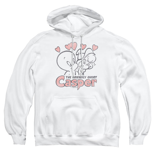 Casper - Hearts - Adult Pull-over Hoodie - White
