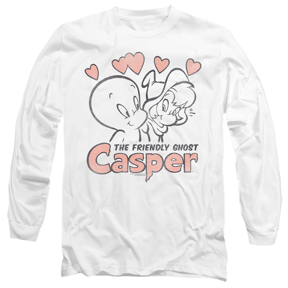 Casper - Hearts - Long Sleeve Adult 18/1 - White T-shirt
