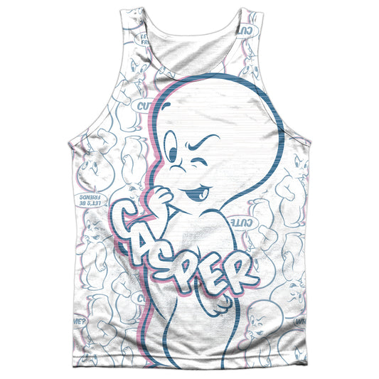 Casper - Friendly Ghost - Adult 100% Poly Tank Top - White