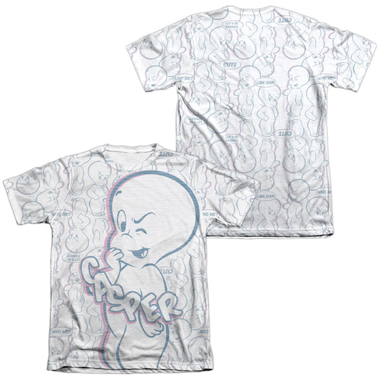 Casper - Friendly Ghost (Front/back Print) - Adult Poly/cotton Short Sleeve Tee - White T-shirt
