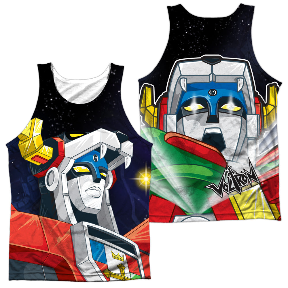 Voltron - Space (Front/back Print) - Adult 100% Poly Tank Top - White
