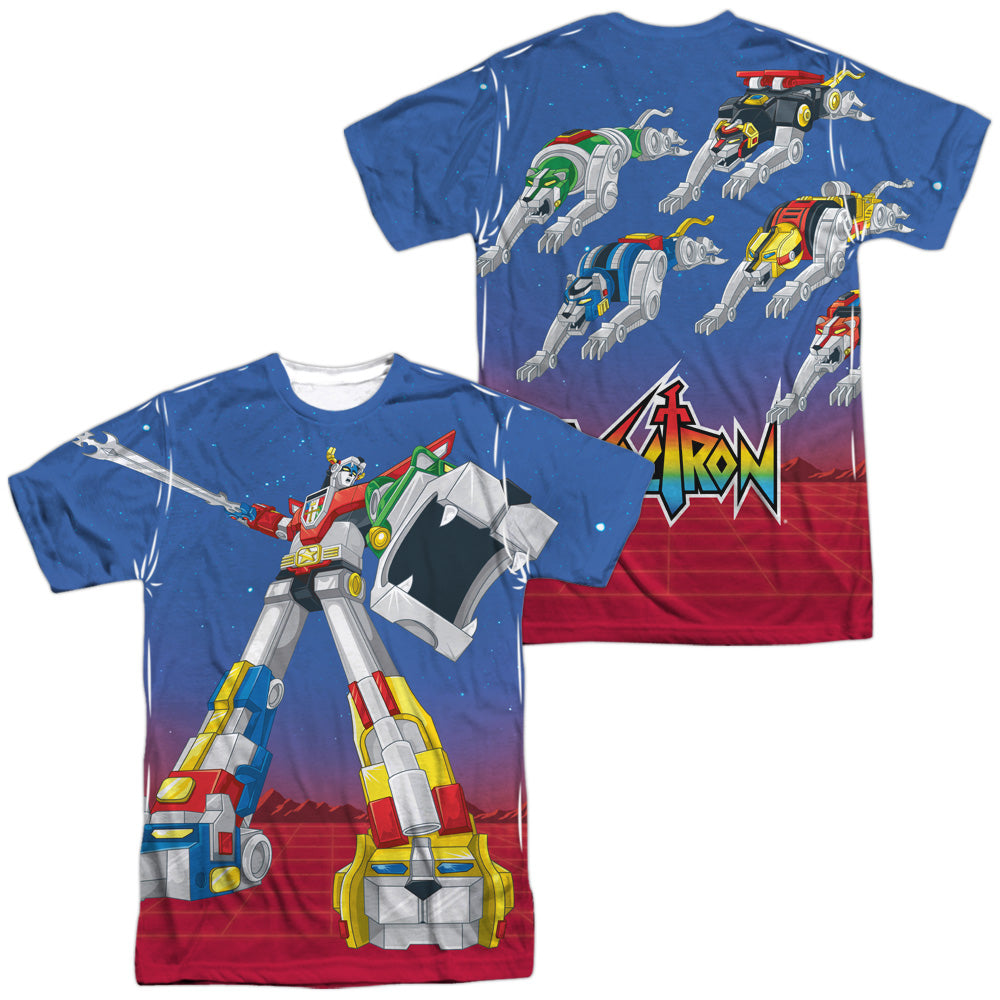 Voltron - Form Voltron (Front/back Print) - Short Sleeve Adult Poly Crew - White T-shirt
