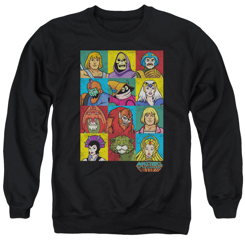 Masters Of The Universe - Character Heads - Adult Crewneck Sweatshirt - Black