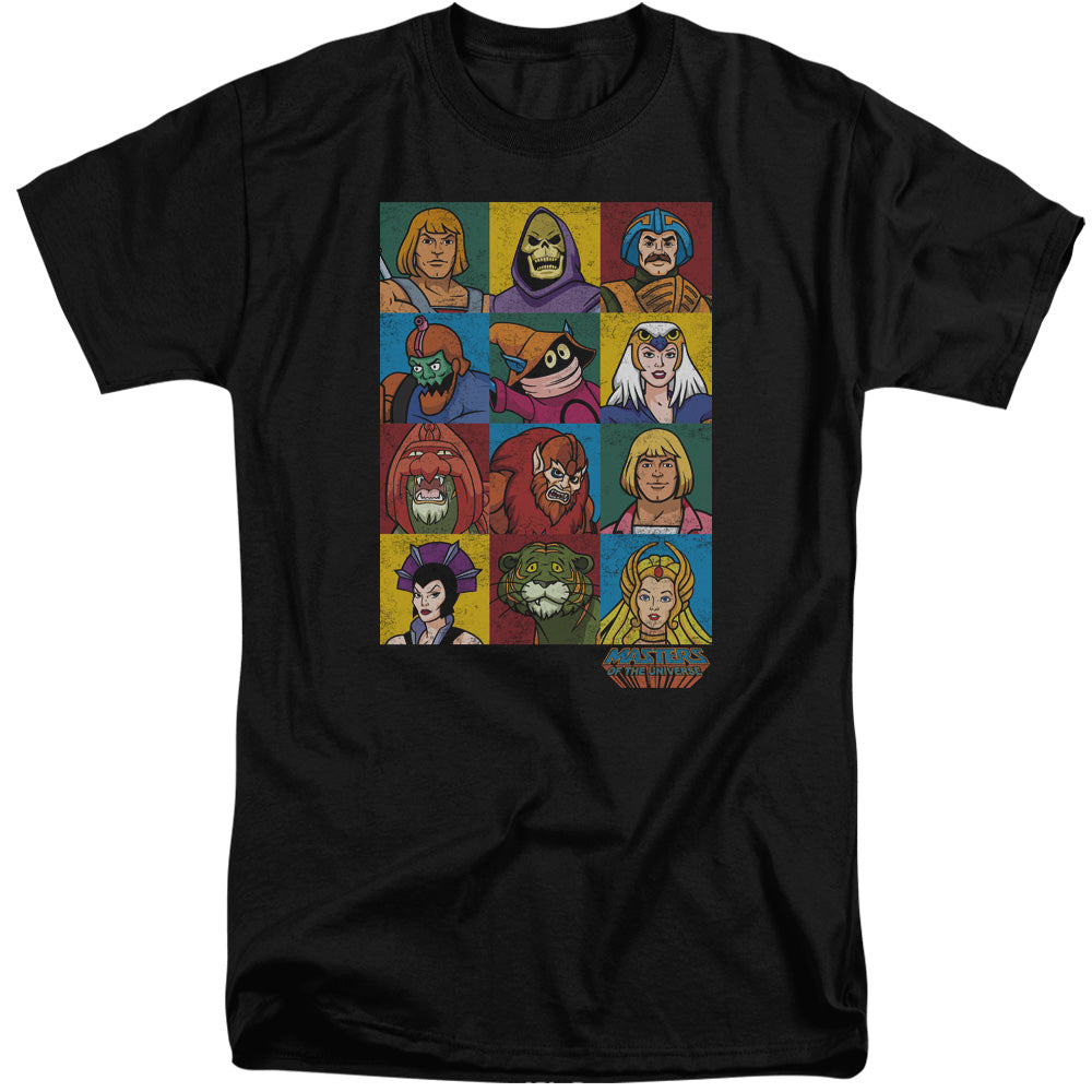 Masters Of The Universe - Character Heads - Short Sleeve Adult Tall - Black T-shirt