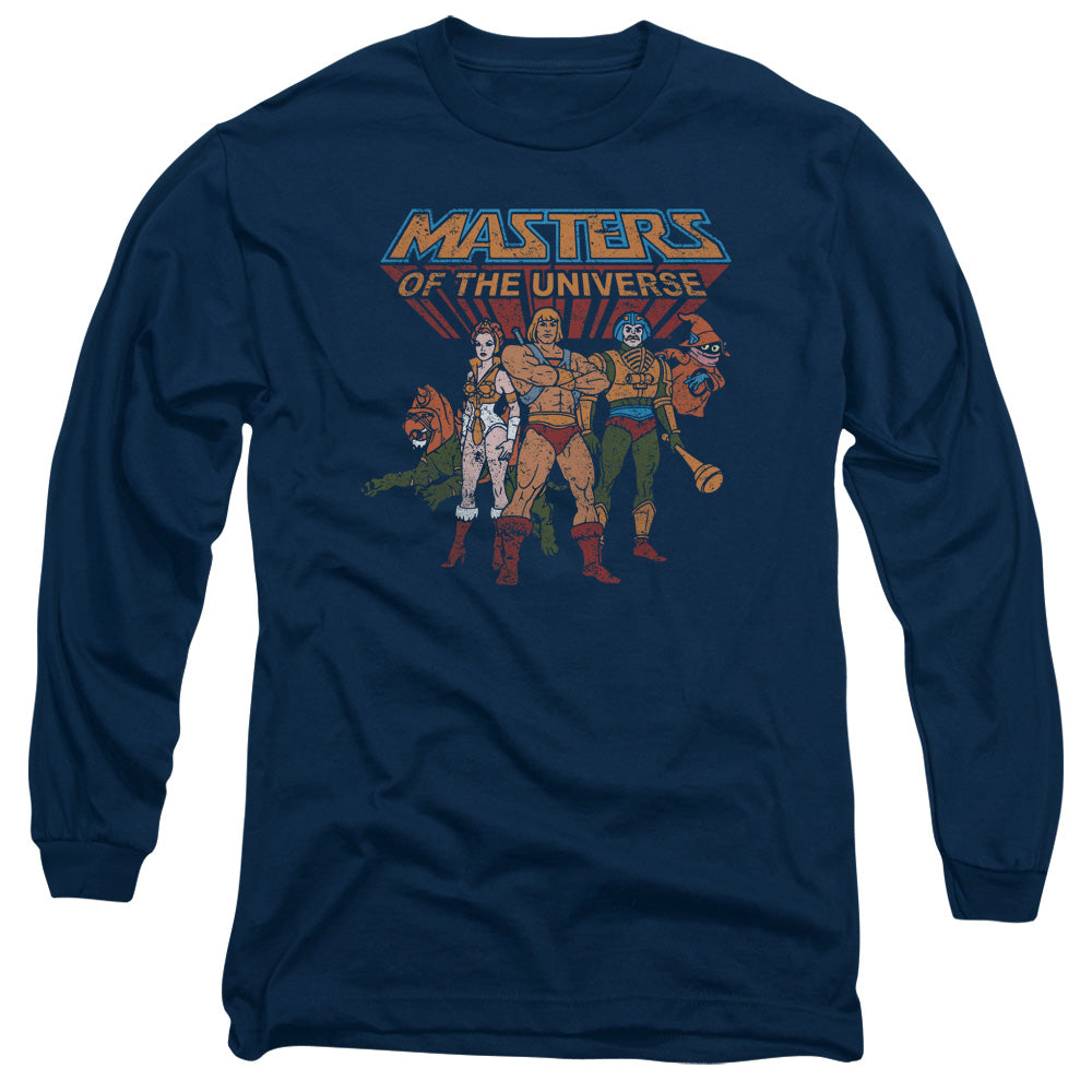 Masters Of The Universe - Team Of Heroes - Long Sleeve Adult 18/1 - Navy T-shirt