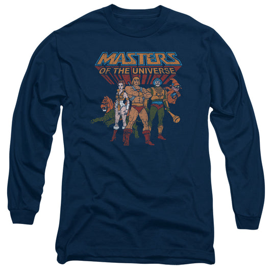 Masters Of The Universe - Team Of Heroes - Long Sleeve Adult 18/1 - Navy T-shirt