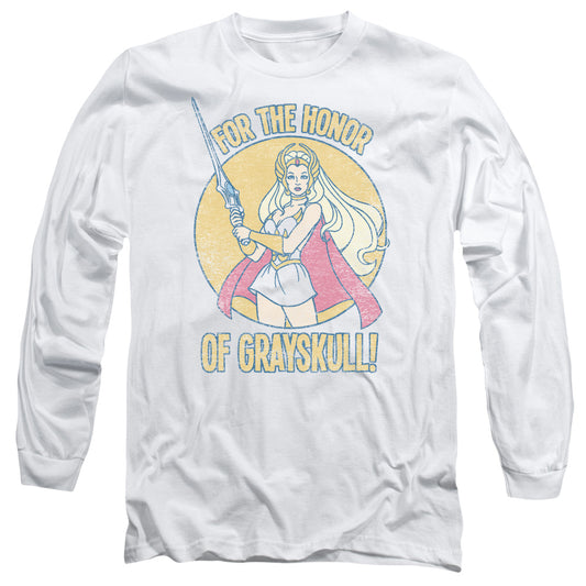 She Ra - Honor Of Grayskull - Long Sleeve Adult 18/1 - White T-shirt