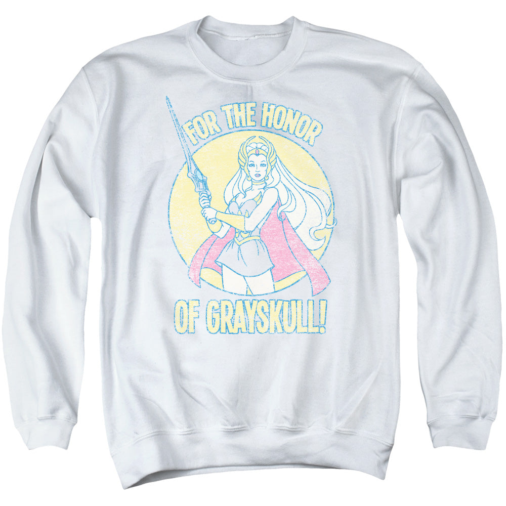 She Ra - Honor Of Grayskull - Adult Crewneck Sweatshirt - White
