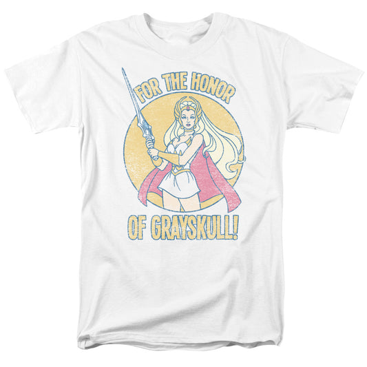 She Ra - Honor Of Grayskull - Short Sleeve Adult 18/1 - White T-shirt
