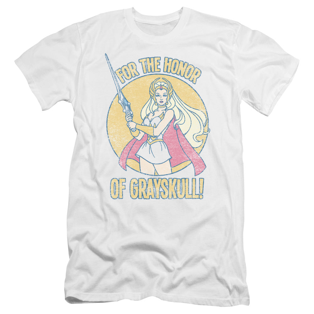 She Ra - Honor Of Grayskull-premuim Canvas Adult Slim Fit 30/1 - White