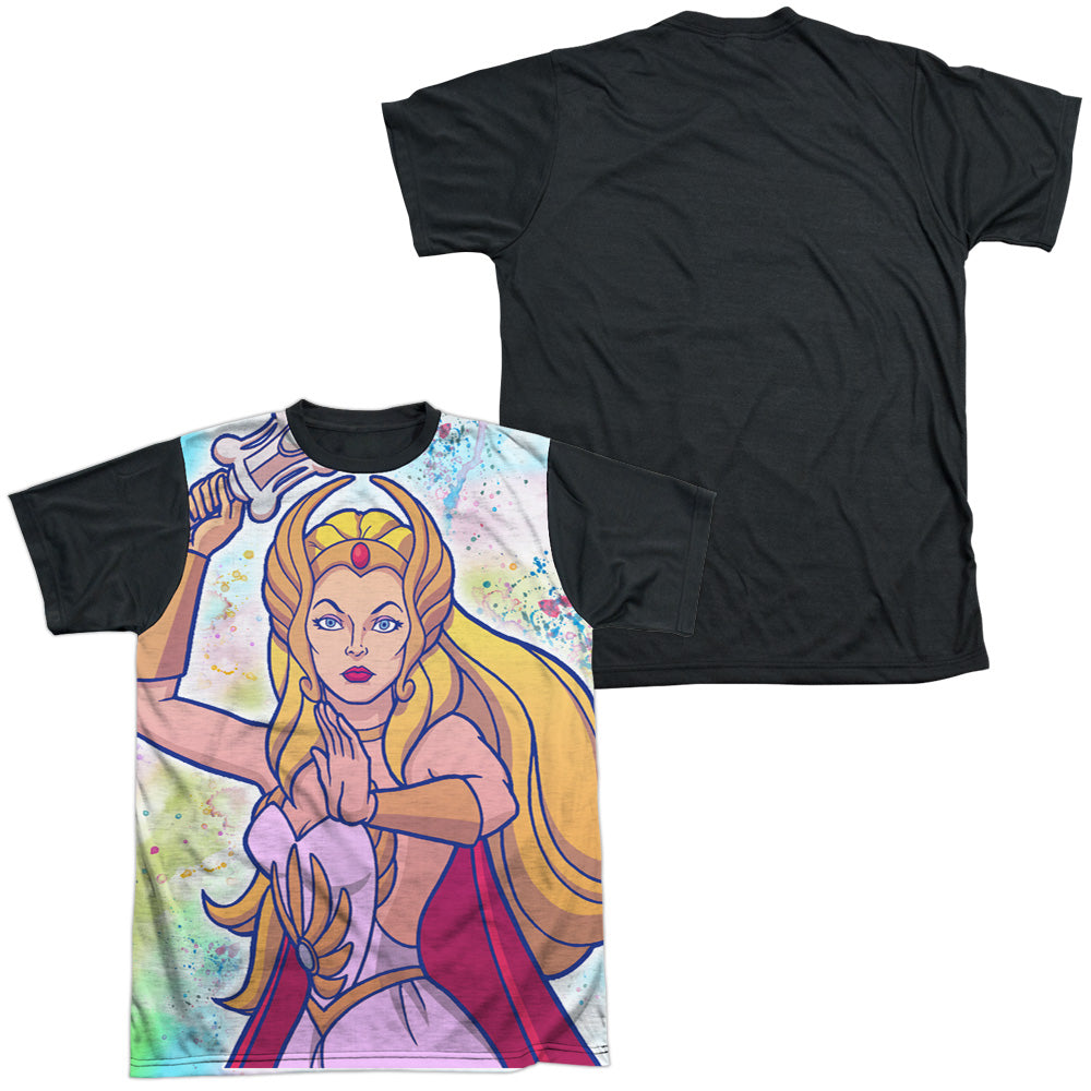 She Ra - Title - Short Sleeve Adult White Front Black Back   - White T-shirt