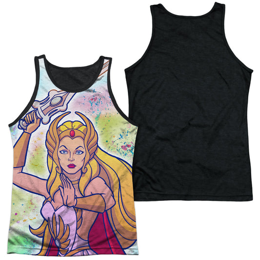 She Ra - Title - Adult Poly Tank Top Black Back - White