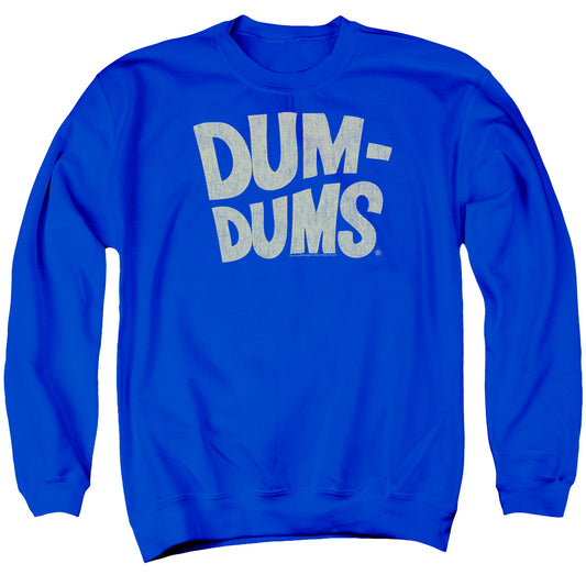 Dum Dums - Distressed Logo - Adult Crewneck Sweatshirt - Royal Blue