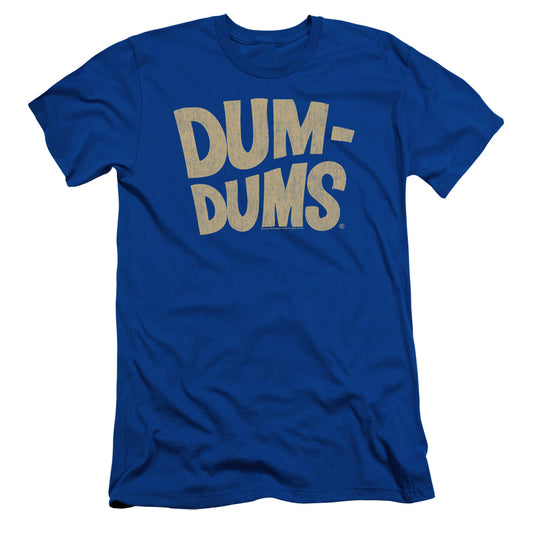 Dum Dums - Distressed Logo - Short Sleeve Adult 30/1 - Royal Blue T-shirt