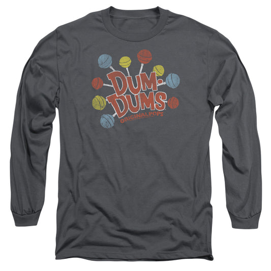 Dum Dums - Original Pops - Long Sleeve Adult 18/1 - Charcoal T-shirt