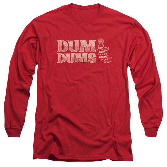Dum Dums - Worlds Best - Long Sleeve Adult 18/1 - Red T-shirt