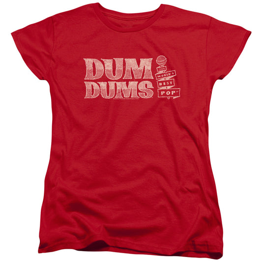 Dum Dums - Worlds Best - Short Sleeve Womens Tee - Red T-shirt
