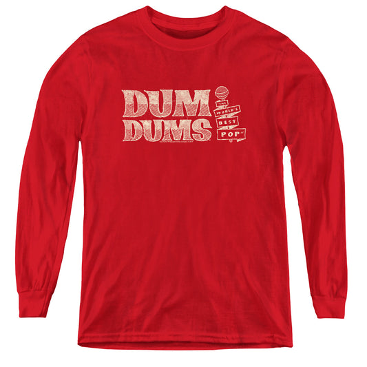 Dum Dums - Worlds Best - Youth Long Sleeve Tee - Red