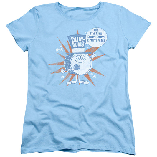 Dum Dums - Drum Man - Short Sleeve Womens Tee - Light Blue T-shirt