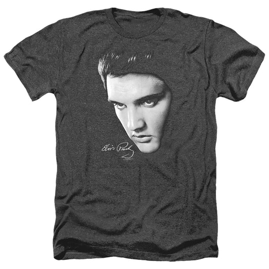 Elvis Presley - Face - Adult Heather-black