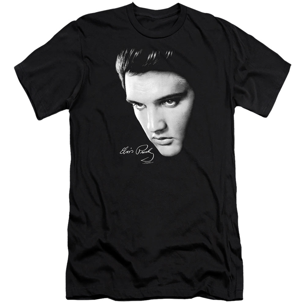 Elvis Presley - Face - Short Sleeve Adult 30/1 - Black T-shirt