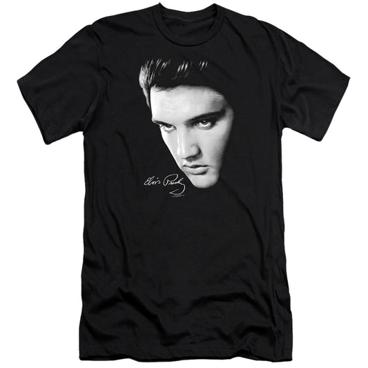 Elvis Presley - Face - Short Sleeve Adult 30/1 - Black T-shirt