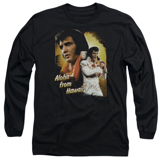 Elvis Presley - Aloha - Long Sleeve Adult 18/1 - Black T-shirt