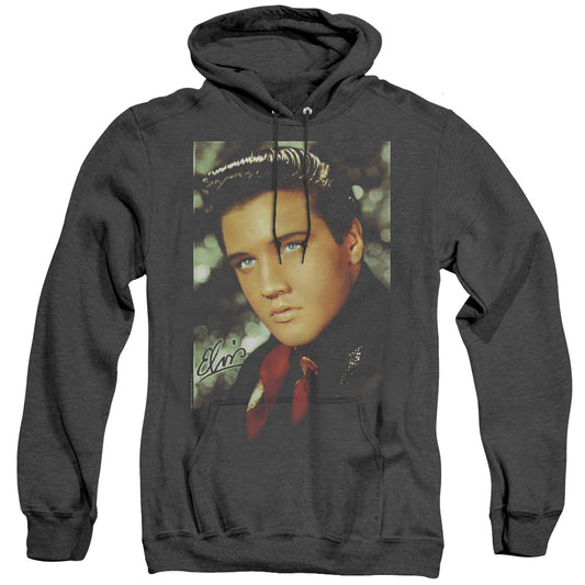 Elvis Presley - Red Scarf - Adult Heather Hoodie - Black