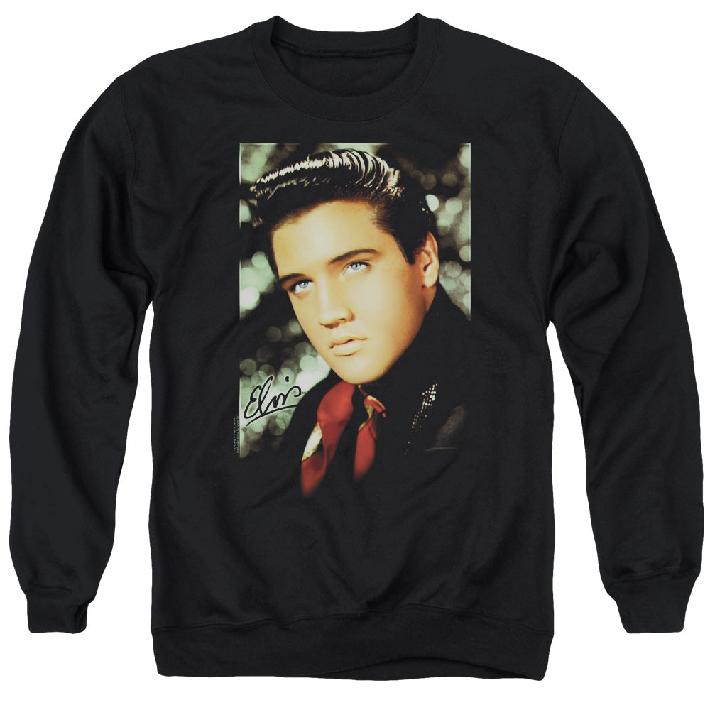 Elvis Presley - Red Scarf - Adult Crewneck Sweatshirt - Black